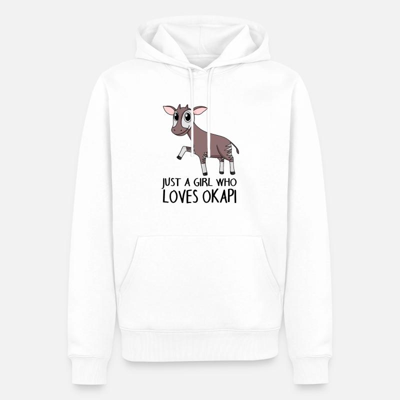 Okapi Mädchen Spruch - Männer Premium Bio Hoodie - Weiß