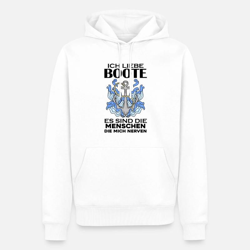 Boote Motorboot Boot - Männer Premium Bio Hoodie - Weiß