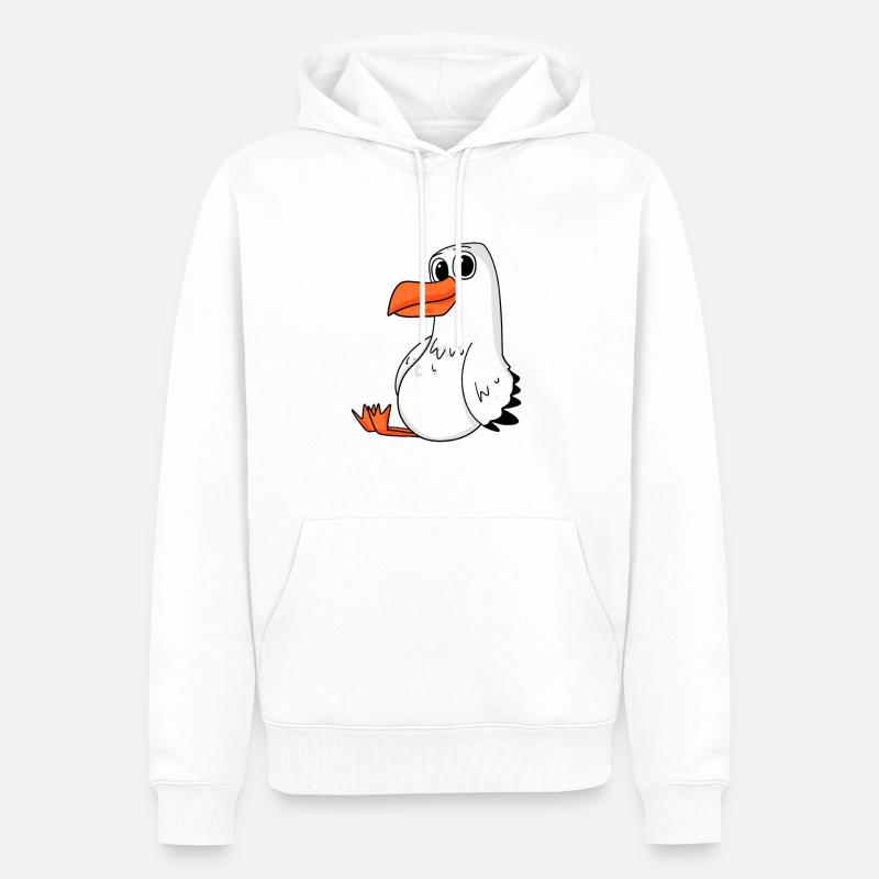 Möwe - Männer Premium Bio Hoodie - Weiß