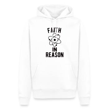 Athée, Athéisme, Anti-religion, Sécurité, - Sweat à capuche Premium bio Homme - blanc - Devant - Nico (187cm)