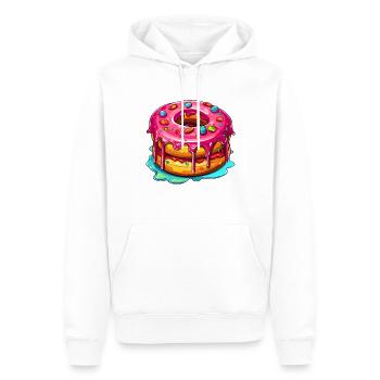 Der glasierte Doppel Donut - Männer Premium Bio Hoodie - Weiß - Vorne - Nico (187cm)