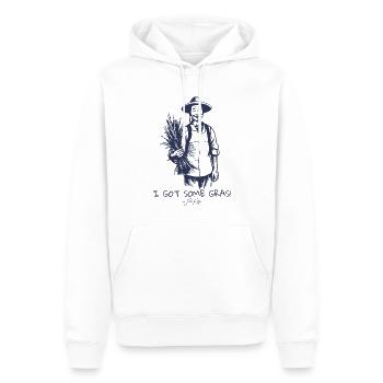 Chinesischer Reisbauer sagt, Ich habe etwas Gras - Männer Premium Bio Hoodie - Weiß - Vorne - Nico (187cm)