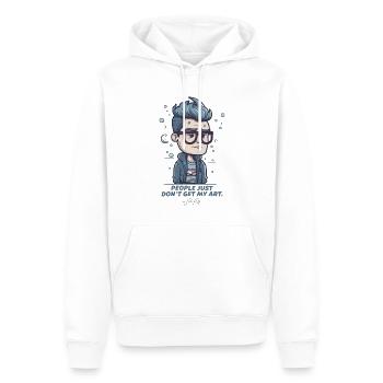 Sad artist, people don't understand art - Men’s Premium Organic Hoodie - white - Front - Nico (187cm)