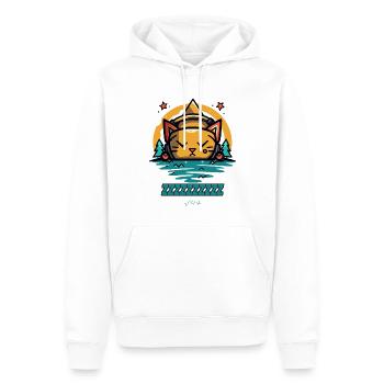 The Sleeping Cat - Men’s Premium Organic Hoodie - white - Front - Nico (187cm)