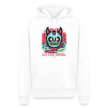 Moderner Cartoon-Stil: Kleiner Teufel - Männer Premium Bio Hoodie - Weiß - Vorne - Nico (187cm)