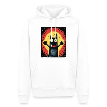 Regarde-moi! L’attention du chat - Sweat à capuche Premium bio Homme - blanc - Devant - Nico (187cm)