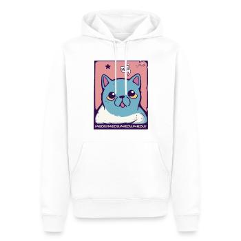 Miaulement et gémissement du chat - Sweat à capuche Premium bio Homme - blanc - Devant - Nico (187cm)