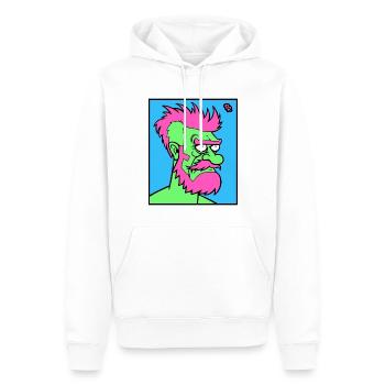 Homme De Dessin Animé Masculin - Sweat à capuche Premium bio Homme - blanc - Devant - Nico (187cm)