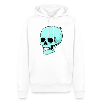 Lustiger Cartoon Totenkopf - Männer Premium Bio Hoodie - Weiß - Vorne - Nico (187cm)