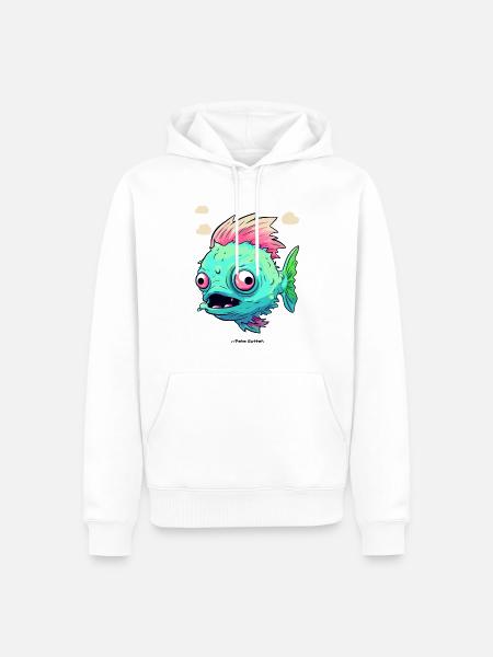 Fauler Zombie-Fisch - Männer Premium Bio Hoodie - Weiß