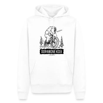 Yeti ressent une poussée de dopamine en faisant du VTT - Sweat à capuche Premium bio Homme - blanc - Devant - Nico (187cm)