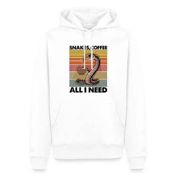 Lustiges Schlangen Kunst Schlange Kaffee Reptilien - Männer Premium Bio Hoodie - Weiß - Vorne - Nico (187cm)