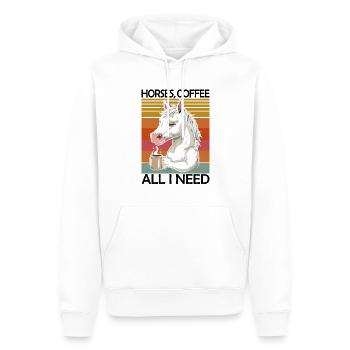 Lustiges Pferd Kunst Pferdebesitzer Pferde Kaffee - Männer Premium Bio Hoodie - Weiß - Vorne - Nico (187cm)