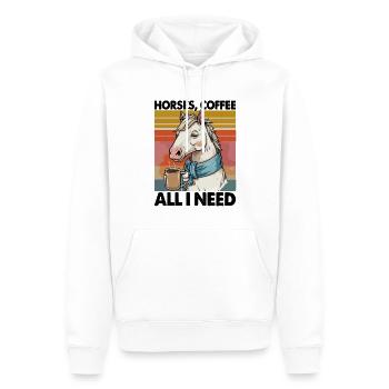 Lustiges Pferd Kunst Pferdebesitzer Pferde Kaffee - Männer Premium Bio Hoodie - Weiß - Vorne - Nico (187cm)