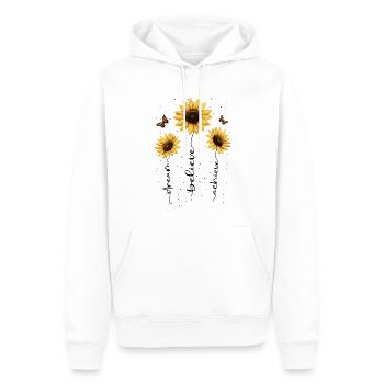 Fleurs d’été Fleur Inspiration Dicton de motivation - Sweat à capuche Premium bio Homme - blanc - Devant - Nico (187cm)