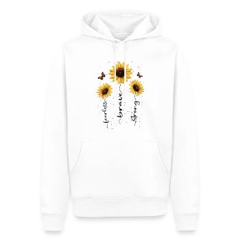 Fleurs d’été Fleur Inspiration Dicton de motivation - Sweat à capuche Premium bio Homme - blanc - Devant - Nico (187cm)