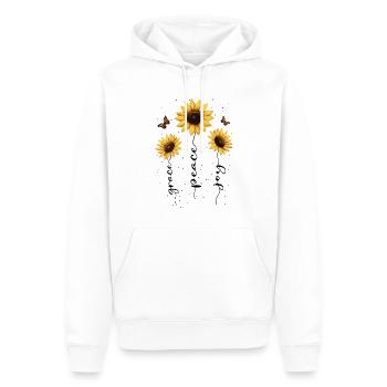 Fleurs d’été Fleur Inspiration Dicton de motivation - Sweat à capuche Premium bio Homme - blanc - Devant - Nico (187cm)