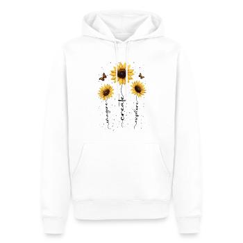 Fleurs d’été Fleur Inspiration Dicton de motivation - Sweat à capuche Premium bio Homme - blanc - Devant - Nico (187cm)