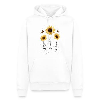 Fleurs d’été Fleur Inspiration Dicton de motivation - Sweat à capuche Premium bio Homme - blanc - Devant - Nico (187cm)