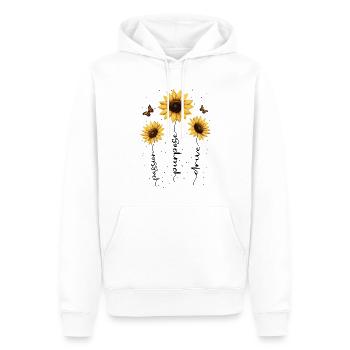 Fleurs d’été Fleur Inspiration Dicton de motivation - Sweat à capuche Premium bio Homme - blanc - Devant - Nico (187cm)