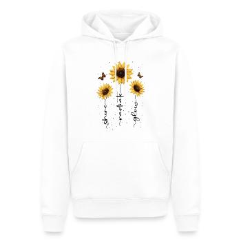 Fleurs d’été Fleur Inspiration Dicton de motivation - Sweat à capuche Premium bio Homme - blanc - Devant - Nico (187cm)