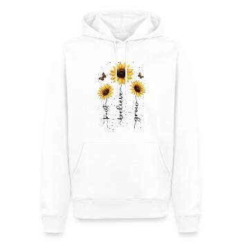 Fleurs d’été Fleur Inspiration Dicton de motivation - Sweat à capuche Premium bio Homme - blanc - Devant - Nico (187cm)