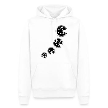pizza pizza - Sweat à capuche Premium bio Homme - blanc - Devant - Nico (187cm)