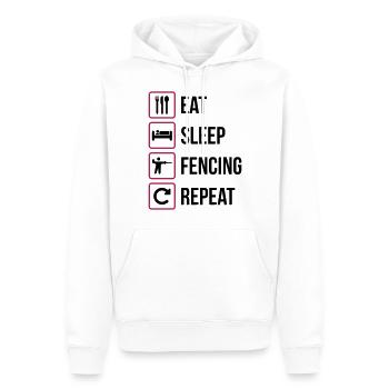 Eat Sleep Fencing Repeat - Männer Premium Bio Hoodie - Weiß - Vorne - Nico (187cm)
