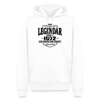 legendär seit 1972 - Männer Premium Bio Hoodie - Weiß - Vorne - Nico (187cm)