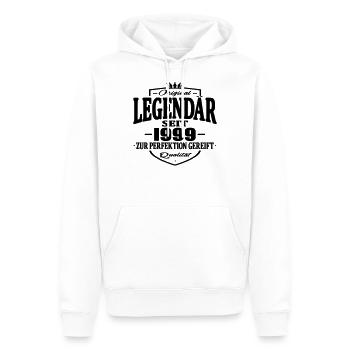 legendär seit 1999 - Männer Premium Bio Hoodie - Weiß - Vorne - Nico (187cm)