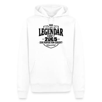 legendär seit 2005 - Männer Premium Bio Hoodie - Weiß - Vorne - Nico (187cm)