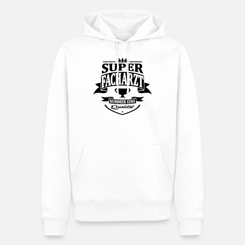 facharzt nummer eins - Männer Premium Bio Hoodie - Weiß