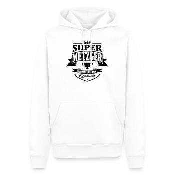 metzger nummer eins - Männer Premium Bio Hoodie - Weiß - Vorne - Nico (187cm)