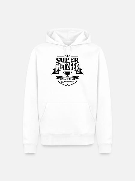 metzger nummer eins - Männer Premium Bio Hoodie - Weiß
