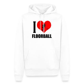Floorball - Männer Premium Bio Hoodie - Weiß - Vorne - Nico (187cm)