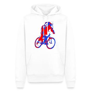 bicycle mountain bike cyclist mountain bike - Men’s Premium Organic Hoodie - white - Front - Nico (187cm)