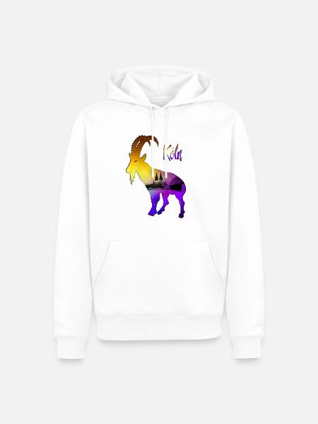 Köln Geißbock Hennes - Männer Premium Bio Hoodie - Weiß