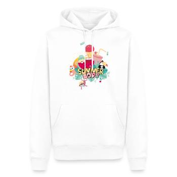 SUMMER LOVE IS DELICIOUS - Männer Premium Bio Hoodie - Weiß - Vorne - Nico (187cm)