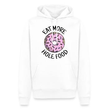 Mangez plus de cadeau de beignet drôle de nourriture de trou - Sweat à capuche Premium bio Homme - blanc - Devant - Nico (187cm)