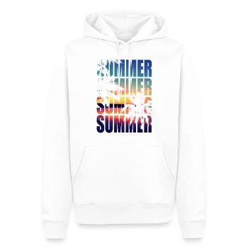 Été palmiers été - Sweat à capuche Premium bio Homme - blanc - Devant - Nico (187cm)