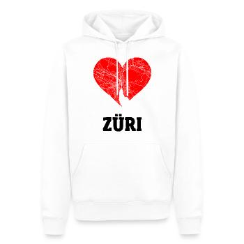 I love Zürich - Züri Suisse Cadeau - Sweat à capuche Premium bio Homme - blanc - Devant - Nico (187cm)