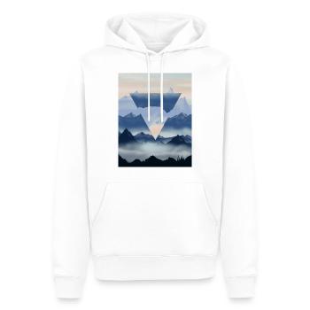 montagnes - Sweat à capuche Premium bio Homme - blanc - Devant - Nico (187cm)
