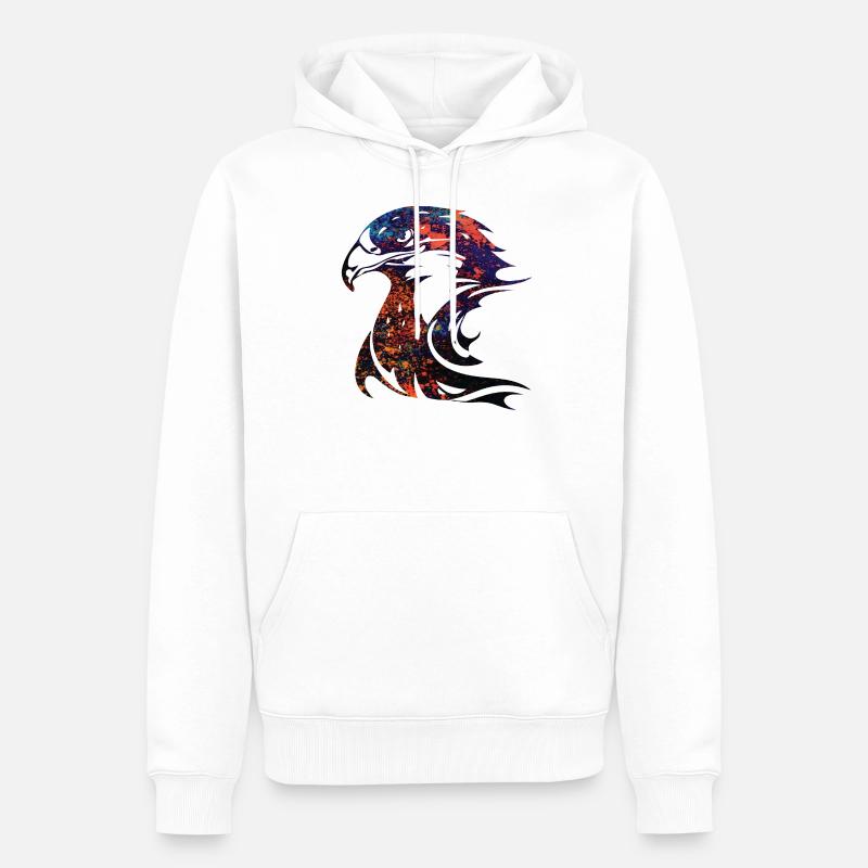 gefleckter Adler Kopf - Männer Premium Bio Hoodie - Weiß