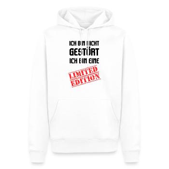I'm not bothered, Limited Edition - Men’s Premium Organic Hoodie - white - Front - Nico (187cm)