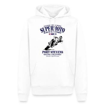 Supermoto Racing - Supermotard - Sweat à capuche Premium bio Homme - blanc - Devant - Nico (187cm)
