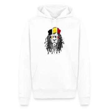 Motocycliste Belge Motard Belgique - Sweat à capuche Premium bio Homme - blanc - Devant - Nico (187cm)
