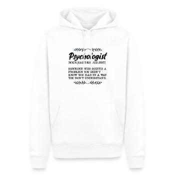 Psychologue - Lexique - Sweat à capuche Premium bio Homme - blanc - Devant - Nico (187cm)