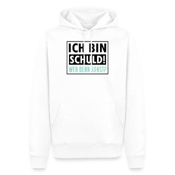Ich Bin Schuld Wer Denn Sonst - Männer Premium Bio Hoodie - Weiß - Vorne - Nico (187cm)
