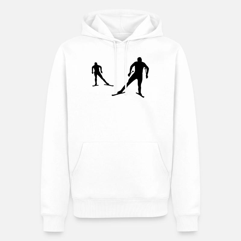 Langläufer, Langlauf - Männer Premium Bio Hoodie - Weiß