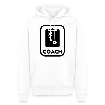 Coach / Coaching / Trainer / Sport - Männer Premium Bio Hoodie - Weiß - Vorne - Nico (187cm)